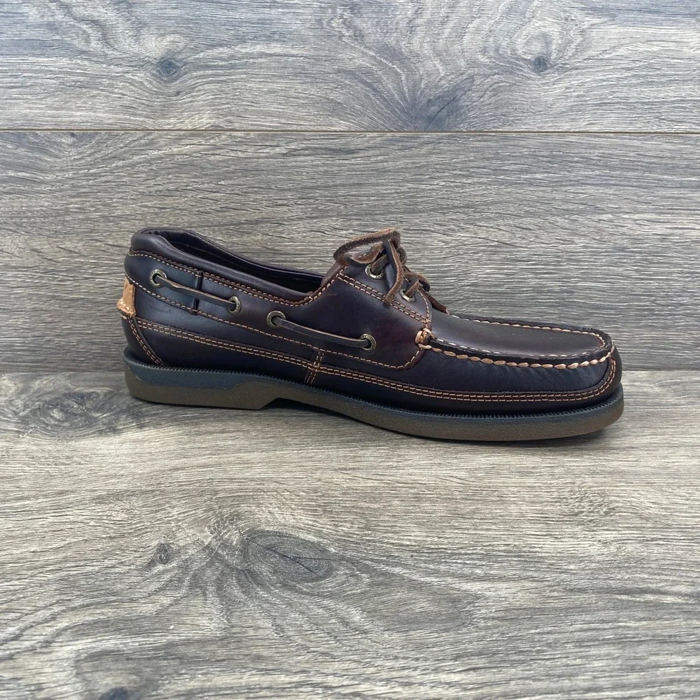 Sperry Boat Shoe Mens 8.5 Dark Brown Mako 2-Eye Leather Loafer 109157